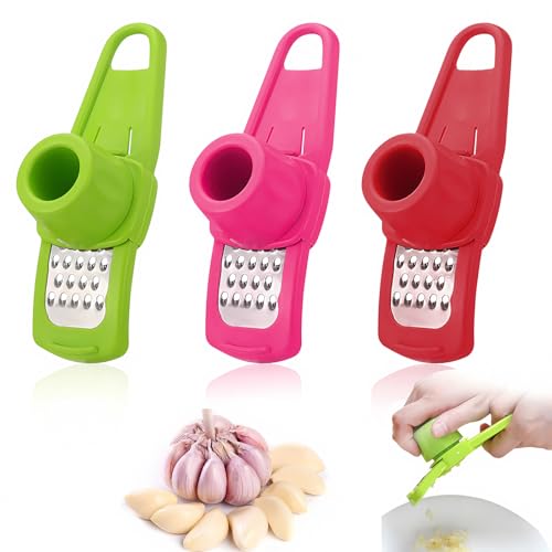 Knoblauchschäler, 3 Stück Ingwer Reibe Effizientes Knoblauchmühle Bequem Knoblauchschneider Mini Reibe für Feines Reiben von Knoblauch, Ingwer, Nüssen zur Knoblauchpaste-Gewinnung Knoblauchschäler, 3 Stück Ingwer Reibe Effizientes Knoblauchmühle Bequem Knoblauchschneider Mini Reibe für Feines Reiben von Knoblauch, Ingwer, Nüssen zur Knoblauchpaste-Gewinnung von QYRDBGY