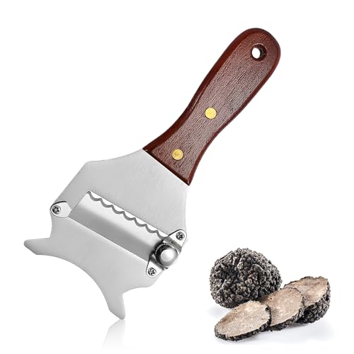 Trüffelhobel, Trüffelreibe Edelstahl 430 Einstellbare Gourmethobel mit Holzgriff Trüffel Käsehobel Trüffelschneider für Trüffel Schokolade Käse Butter Trüffelhobel, Trüffelreibe Edelstahl 430 Einstellbare Gourmethobel mit Holzgriff Trüffel Käsehobel Trüffelschneider für Trüffel Schokolade Käse Butter von QYRDBGY