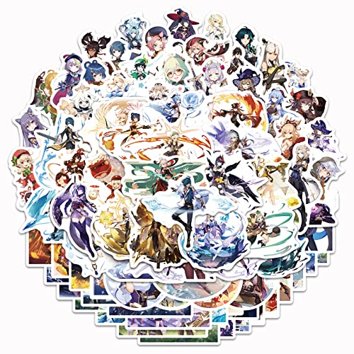 [100 PCS] QYZHIZ Gemischter Aufkleber, Genshin Impact Game Sticker, Yuanshen Sticker, Bunte Aufkleber, Wasserdichte Aufkleber, für Laptop, Wasserflasche, Computer, Skate, Telefon, Fahrrad, Gitarre. von QYZHIZ