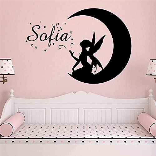 Mädchen Schlafzimmer Kinderzimmer Dekoration Tapete Familie Mond Selfie Aufkleber Wandkunst Aufkleber 57X79Cm von QYZNBMJ