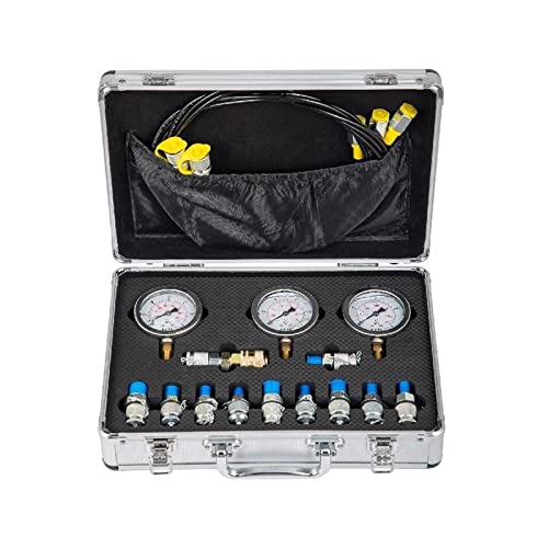 Hydraulisches Manometer-Kit Tester-Kupplung for Baggerbau 8600 PSI mit tragbarem Gehäuse for den industriellen Einsatz Hydraulisches Manometer-Kit Tester-Kupplung for Baggerbau 8600 PSI mit tragbarem Gehäuse for den industriellen Einsatz von QZCX