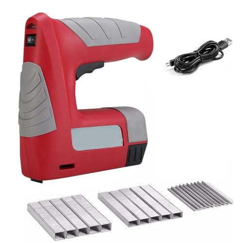 Nagler, 3 In 1 Electric Stapler, USB Rechargeable Battery Nailer, 4.2V Electric Household Nailer, Staple Framing Nailer, DIY Woodworking Nailer, Power Tools(Plastic Box) von QZCX