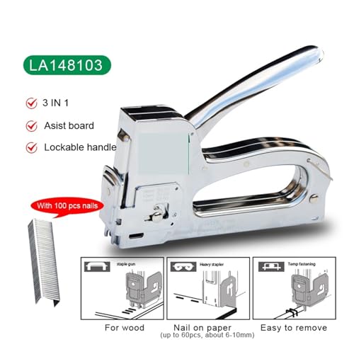 Nagler, 5 In 1 Heavy Duty Stapler For DIY Home Decoration Furniture Stapler Rivet Tool Manual Nail Gun With Staples Nailer(LA148103) von QZCX