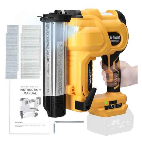 Nagler, Akku-Nagelmaschine, elektrischer Hefter mit 200 Stück 32 mm und 200 Stück 50 mm Nägeln for Lithium-Batterie, elektrische Nagelpistole(White) von QZCX