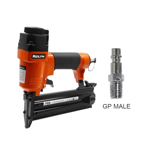 Nagler, Luftnagelpistole F50 Hefter-Nagler 18Ga Pneumatische Nagelpistole 25-50 mm Nagelwerkzeuge Pneumatischer Polster-Luftrahmennagler(F50 GP Air Inlet) von QZCX