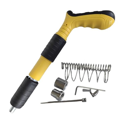 Nagler, Manual Mini Nail Gun Wall Attachment Steel Nail Gun Metal Machining Rivet Gun Tools Adjustable Wall Attachment High Pressure Nail Gun(Yellow A Set) von QZCX