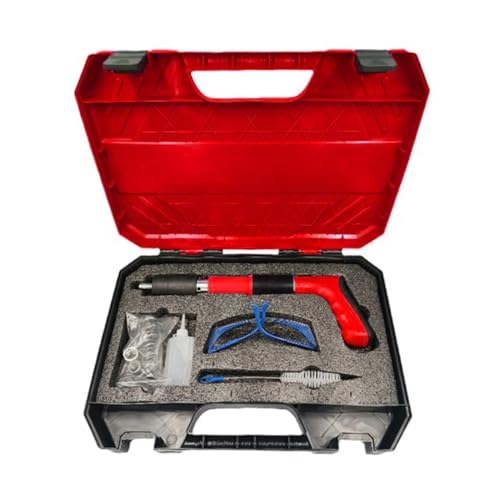 Nagler, Nagelpistole Bauhefter Home Fit Up Metallplattennagler Wandbefestigungswerkzeug Nagelmaschine Wandnägel Schießmaschine(Rood) von QZCX