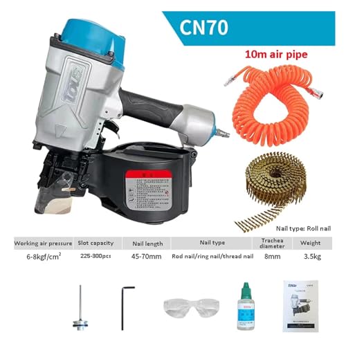 Nagler, Palettenspulennagler CN55 CN70 Pneumatischer Nagler Luftnagelpistole for Holzbearbeitungsmöbel Verpackungskastenwerkzeug(CN70) von QZCX