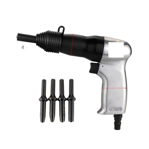 Nagler, Pneumatic Rivet Gun Air Hammer Metal Handle Nailing Machine Fixed Semi-Hollow Rivet Heads Professional Tool(150s n 5 hollow rods) von QZCX