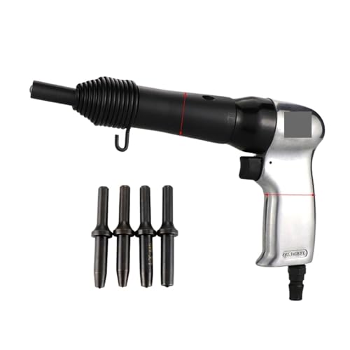 Nagler, Pneumatic Rivet Gun Air Hammer Metal Handle Nailing Machine Fixed Semi-Hollow Rivet Heads Professional Tool(250s n 5 hollow rods) von QZCX