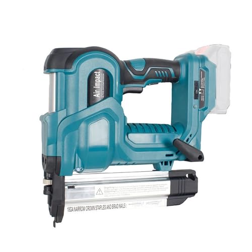 Nagler, Schnurlose elektrische Nagelpistole for gerade Nägel, Nagelmaschine mit 32 mm und 50 mm Nägeln, wiederaufladbarer elektrischer Hefter for Akku(Blue) von QZCX
