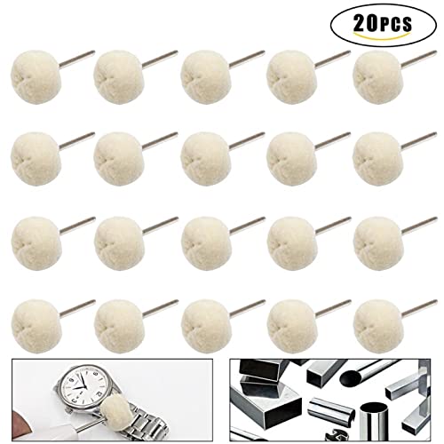 Polierrad Set montierte Baumwolle weiche Fine 3/32 Schaft Buff Räder Schaft Rotary Tools Zubehör Packung von 20 Stück(Shank 2.35mm) von QZCX