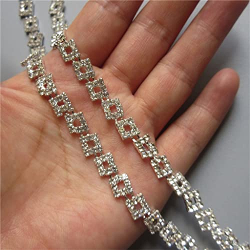 Strass-Bordüre, gebogen, Kristall, silberfarbene Metallkette, Damenbekleidung, dekorative Schuhe, Accessoires Strass-Bordüre, gebogen, Kristall, silberfarbene Metallkette, Damenbekleidung, dekorative Schuhe, Accessoires von QZDH