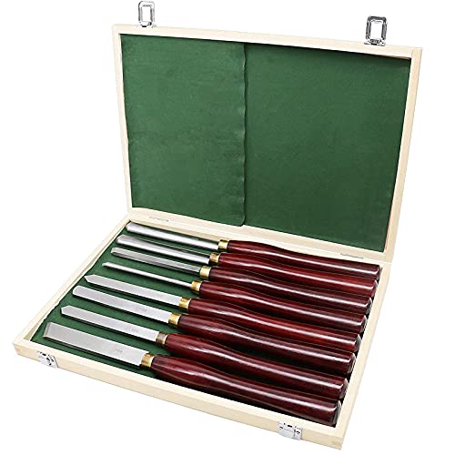 QZHDX 8-teiliges Meißel-Set für Holzbearbeitungs- und Holzschnitzwerkzeuge, Drechselwerkzeug, HSS-Drehmeißel-Set, Schnellarbeitsstahl-Holzröhren-Set, Holzkiste zur Aufbewahrung für Anfänger QZHDX 8-teiliges Meißel-Set für Holzbearbeitungs- und Holzschnitzwerkzeuge, Drechselwerkzeug, HSS-Drehmeißel-Set, Schnellarbeitsstahl-Holzröhren-Set, Holzkiste zur Aufbewahrung für Anfänger von QZHDX