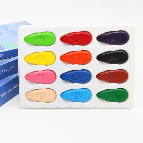 QZKJQDD 12 Farben Wachsmalstifte für Kleinkinder, Wassertropfen-Malstifte, Ungiftige und Waschbare Wachsmalstifte, Einfach zu haltende Wassertropfen-Buntstifte, Schul- und Kunst-Zeichenzubehör QZKJQDD 12 Farben Wachsmalstifte für Kleinkinder, Wassertropfen-Malstifte, Ungiftige und Waschbare Wachsmalstifte, Einfach zu haltende Wassertropfen-Buntstifte, Schul- und Kunst-Zeichenzubehör von QZKJQDD