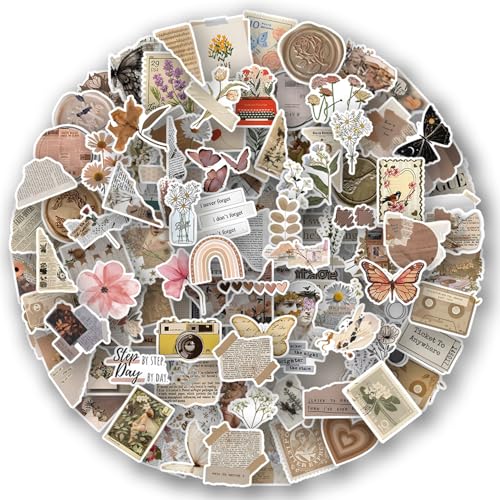 QZKJQDD 120 Stück Vintage-Aufkleber, Scrapbook Stickers, Sticker Scrapbook, Sticker Fotoalbum, Wasserdicht Scrapbook Zubehör, Perfekt für Laptops, Handyhüllen, Koffer, Scrapbooking-Aufkleber QZKJQDD 120 Stück Vintage-Aufkleber, Scrapbook Stickers, Sticker Scrapbook, Sticker Fotoalbum, Wasserdicht Scrapbook Zubehör, Perfekt für Laptops, Handyhüllen, Koffer, Scrapbooking-Aufkleber von QZKJQDD