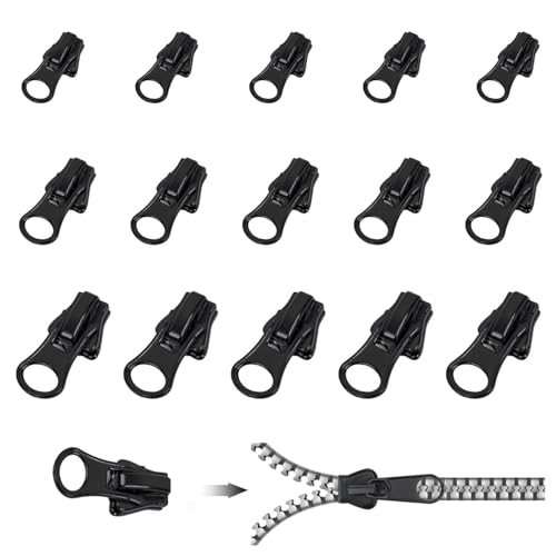 QZKJQDD Reißverschluss Zipper, Zipper für Reißverschluss, Reißverschluss Zieher, Reißverschlüsse, Reißverschluss Anhänger, Reißverschluss Ersatz Zipper für Kleidung Tasche Gepäck Bettzug (15 Stück) QZKJQDD Reißverschluss Zipper, Zipper für Reißverschluss, Reißverschluss Zieher, Reißverschlüsse, Reißverschluss Anhänger, Reißverschluss Ersatz Zipper für Kleidung Tasche Gepäck Bettzug (15 Stück) von QZKJQDD