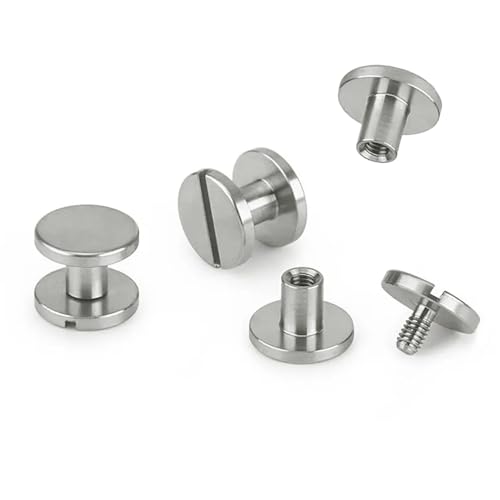 QZKJQDD 20 Stück Buchschrauben, Gürtelschrauben, M5×6mm Hohlnieten, Buchbinderschrauben Schraubnieten für Leder,Taschen,Bücher,Halsbänder, Rucksäcke,Hundeleinen von QZKJQDD