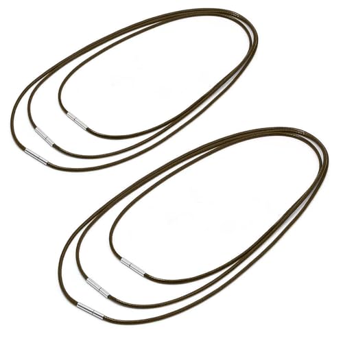QZKJQDD 6 Stück Lederband für Kette, Armband Lederkette Herren, Lederhalsband Damen, Lederkette mit Verschluss, Geflochten Lederkette, 1.5/3mm Kunstleder Lederband mit Verschluss (Kaffeebraun) von QZKJQDD