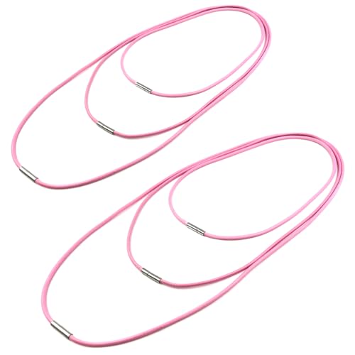 QZKJQDD 6 Stück Lederband für Kette, Armband Lederkette Herren, Lederhalsband Damen, Lederkette mit Verschluss, Geflochten Lederkette, 1.5/3mm Kunstleder Lederband mit Verschluss (Rosa) von QZKJQDD