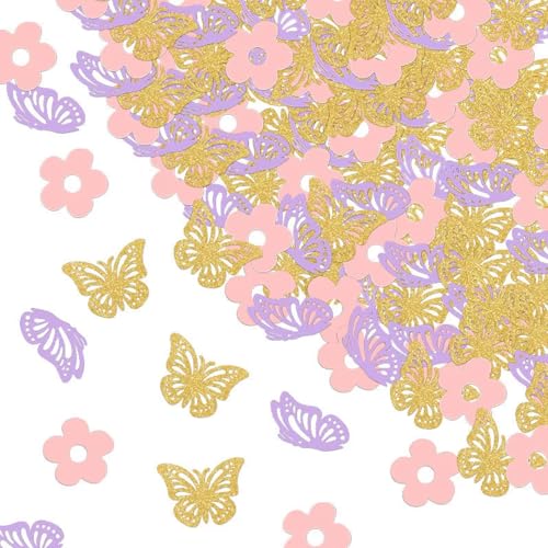 QZKJQDD Schmetterling Konfetti, 100 Stück Geburtstagsdeko, Geburtstagsdeko Tisch, Konfetti Geburtstag, Geeignet für Geburtstagsfeiern, Hochzeiten, Feiertagsfeiern, Streudekorationen usw von QZKJQDD