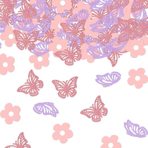 QZKJQDD Schmetterling Konfetti, 100 Stück Geburtstagsdeko, Geburtstagsdeko Tisch, Konfetti Geburtstag, Geeignet für Geburtstagsfeiern, Hochzeiten, Feiertagsfeiern, Streudekorationen usw von QZKJQDD