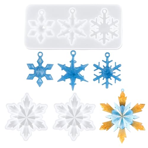 QZKJQDD Schneeflocken Silikonform, Silikonformen Epoxidharz, Epoxidharz Formen, Gießformen Silikon, Schneeflocken Harzform Gießen von Weihnachtsornamenten für Weihnachtsanhänger QZKJQDD Schneeflocken Silikonform, Silikonformen Epoxidharz, Epoxidharz Formen, Gießformen Silikon, Schneeflocken Harzform Gießen von Weihnachtsornamenten für Weihnachtsanhänger von QZKJQDD