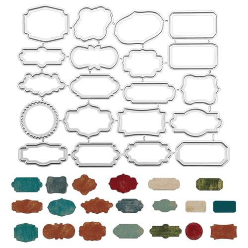 QZKJQDD Stanzschablonen Set, 20 Stück Stanzmaschine Rechteck Etikettenrahmen, Stanzform Rahmen Klein Metall Prägeschablone, Perfekt für kreative Papierprojekte und selbstgemachte Geschenke QZKJQDD Stanzschablonen Set, 20 Stück Stanzmaschine Rechteck Etikettenrahmen, Stanzform Rahmen Klein Metall Prägeschablone, Perfekt für kreative Papierprojekte und selbstgemachte Geschenke von QZKJQDD
