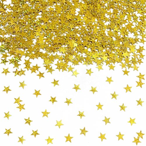 Gold Stern Konfetti Stern Tischkonfetti Sterne Form Glitzer Metallic Folie Tisch Streukonfetti für Stern Party Hochzeit Dekorationen Bier Festival Konfetti Party Sets von QZMCEAGS