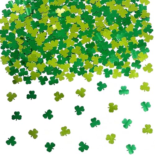 Kleeblatt-Konfetti St. Patrick's Day Konfetti Glücksklee Kleeblatt Form Glitzer Metallic Folie Tischstreuung Konfetti für irische Dekorationen St. Patrick's Day Konfetti Party Sets von QZMCEAGS