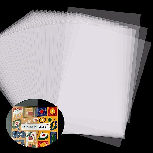Transparentpapier A4 Bedruckbar 70g/qm, 100 Blatt Weiß Pauspapier Transparent Architektenpapier DIN A4 Tracing Paper Durchsichtiges Papier Bastelpapier für Architekten zum Bedrucken Zeichnen von QZOSZ