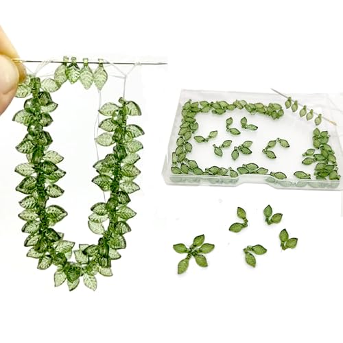 100 Stück grüne Blatt-Anhänger für DIY-Schmuck – transparente Acrylperlen zum Basteln, von der Natur inspirierte Anhänger für Halsketten, Ohrringe, Armbänder 100 Stück grüne Blatt-Anhänger für DIY-Schmuck – transparente Acrylperlen zum Basteln, von der Natur inspirierte Anhänger für Halsketten, Ohrringe, Armbänder von QZRUO