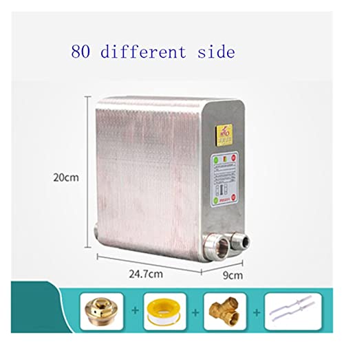 QZXCVH 80 Platten Edelstahl-Wärmetauscher gelöteter Platten-Warmwasserbereiter SUS304 für Profis und Heimwerker(Different Side) von QZXCVH