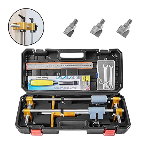 QZXCVH Lock Hole Opener Kit Lock Mortiser Slotter Jig Key Hole Installation Bohrführungssystem for Holztüren passender Schlitzbohrer für Profis und Heimwerker(16 20 22mm Set) von QZXCVH