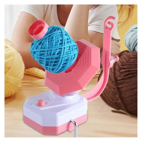 QZXCVH Wickelmaschine, Elektrischer Garnballwickler, elektrischer automatischer Schnurball-Kuchenwickler, einstellbare Webballwickler(Pink) von QZXCVH