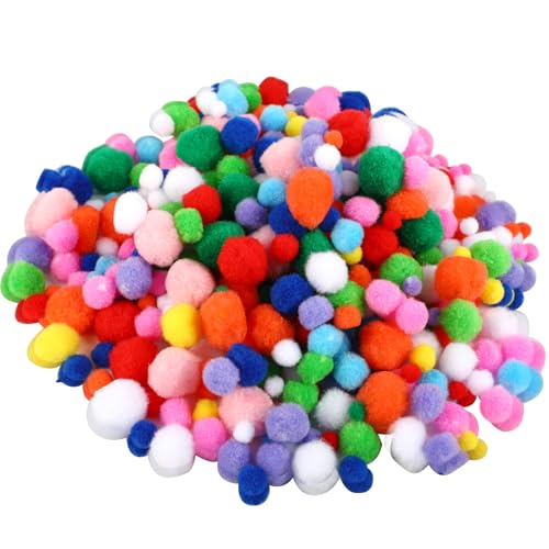 1200 Stück bunte Mini-Pompons (1-3 cm) - DIY Kreative Handwerk zum Basteln - Weihnachts-/Osterdekoration Kinderhandwerk flauschige Plüschbälle für Partys Girlanden Haarschmuck Modeaccessoires von Qacpahucy