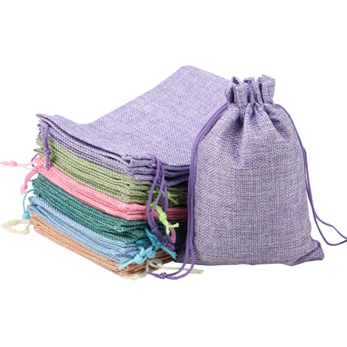 30 Stück Jutesäckchen mit Kordelzug Bunte - Baumwollbeutel Klein Baumwollsäckchen Stoffsäckchen 6 Farben für Schmuck Geschenkbeutel für Party Hochzeitsgeschenke Weihnachten Kunst und DIY (13x18 cm) von Qacpahucy