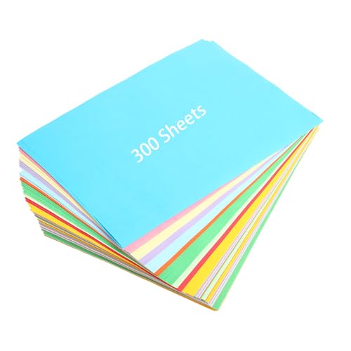 300 Blatt Buntes Papier A4 (210 x 297 mm) Tonpapier Bunt, Bastelpapier für DIY Origami Bastelprojekte Malen Drucken geeignet für Erwachsene und Kinder 10 Farben (70 g/m²) von Qacpahucy