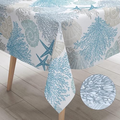 Nautical Coastal Rectangle Tablecloth Seestern Coral Seashell Print Table Cloth Waterproof Resistant Durable Table Cover for Kitchen Dining Room Indoor/Outdoor Party 60 x 84 Inches Nautical Coastal Rectangle Tablecloth Seestern Coral Seashell Print Table Cloth Waterproof Resistant Durable Table Cover for Kitchen Dining Room Indoor/Outdoor Party 60 x 84 Inches von Qahing
