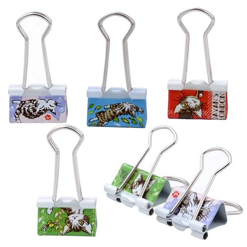 40 Stück Metall Binder Clips 19 mm Bunt Dokumentenklammer Papierklammern Bunt Foldback Klammern Kätzchen Metallklammern Vielzweckklammern Farbige Büroklammern für Büro Dokument Rot Blau Lila Grün von Qaixwuyi