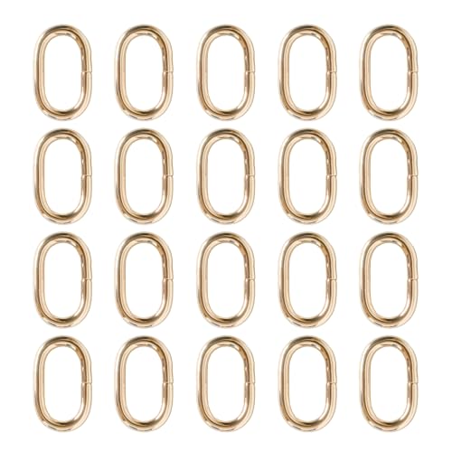 Qaixwuyi 20 Stück Metallring Verschluss Taschen Zubehör Ringschnalle Tragegurt Gurtschnalle Rucksackschnalle Verbindungsring Ovale Schmuckschnalle Gold für Schmuck Taschen Schlüssel DIY Basteleien von Qaixwuyi