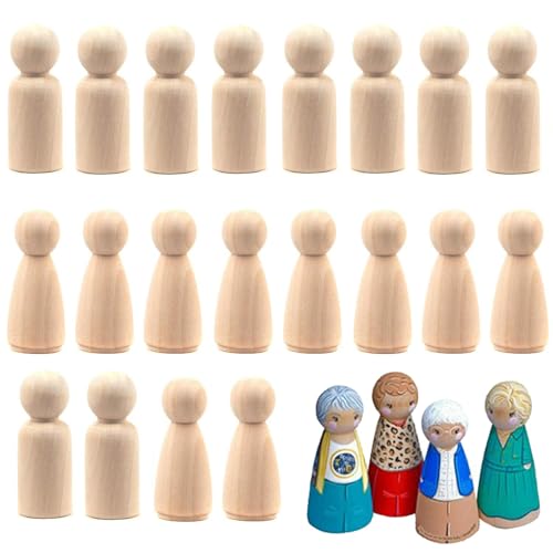Qanye 40 Stück Basteln Holzfiguren Puppen, Unvollendete Holz Spielfiguren, Holzfiguren Figuren, Natur Kleine Holzfiguren Puppen, zum DIY Dekoration, Malen, Spiele, Kinder Bastelprojekte, 55mm Qanye 40 Stück Basteln Holzfiguren Puppen, Unvollendete Holz Spielfiguren, Holzfiguren Figuren, Natur Kleine Holzfiguren Puppen, zum DIY Dekoration, Malen, Spiele, Kinder Bastelprojekte, 55mm von Qanye