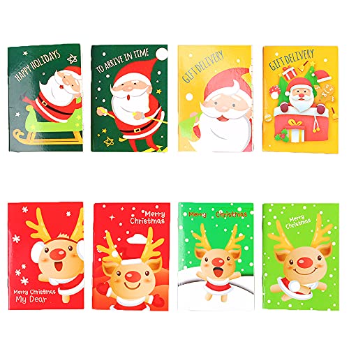 Qanye 40 Stücke Mini Weihnachten Notizblöcke, Weihnachten Klein Notizblock, Weihnachten Cartoon Notebook, Pocket Notebook, Weihnachtsmann, Weihnachtselch, Weihnachtsgeschenke für Kinder von Qanye