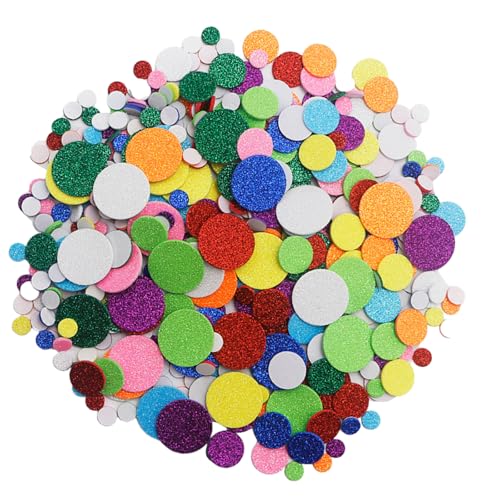 160 PCs Glitzernder Schaumstock Aufkleber Farbenfrohe Runde Aufkleber Kunsthandwerk Für Die Begrüßungskarten Scrapbooking Dekoration von Qaonsciug