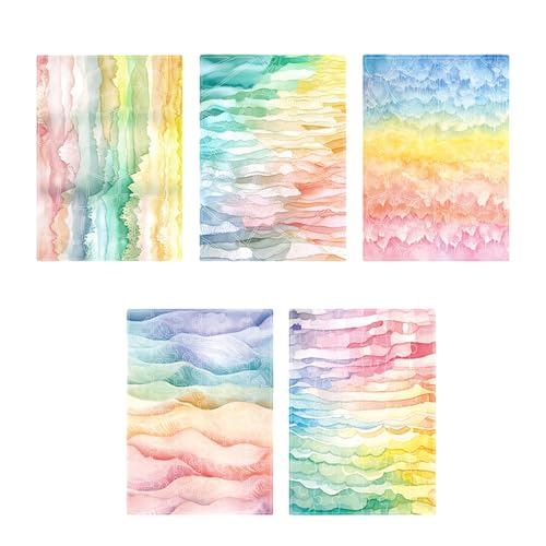 5pcs Ästhetischer Aquarellaufkleber Abnehmbarer Papieraufkleber Für Scrapbooking Journaling Telefon Foto Album Gitarrenpackung Creative Art Journal von Qaonsciug