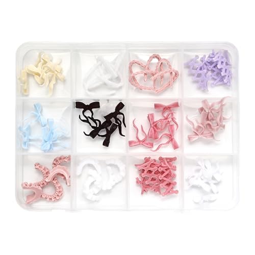 Butterfly Bowknot Nails Charme Für Acrylnägel Designs Harz Strasssteine Schöne Vorräte Für Frauen Mädchen Bögen Herznagel Charme von Qaonsciug