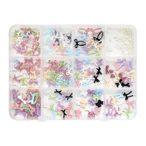 Butterfly Bowknot Nails Charme Für Acrylnägel Designs Harz Strasssteine Schöne Vorräte Für Frauen Mädchen Bögen Herznagel Charme von Qaonsciug