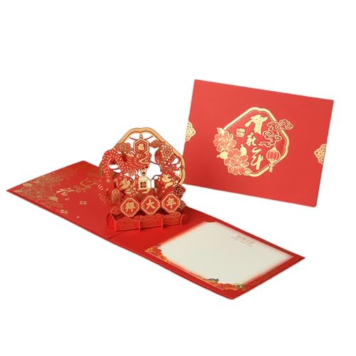 Qaonsciug Jahr Der Snake 3D Popup Segen Einladungskarte Mit Umschlag Chinesisches Neujahrsgrußkarte Für Spring Festival von Qaonsciug