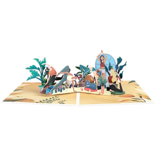 Qaonsciug Yoga Women Popup Card 3D Mutter Tagskarten Geburtstagskarte Für Großmas von Qaonsciug