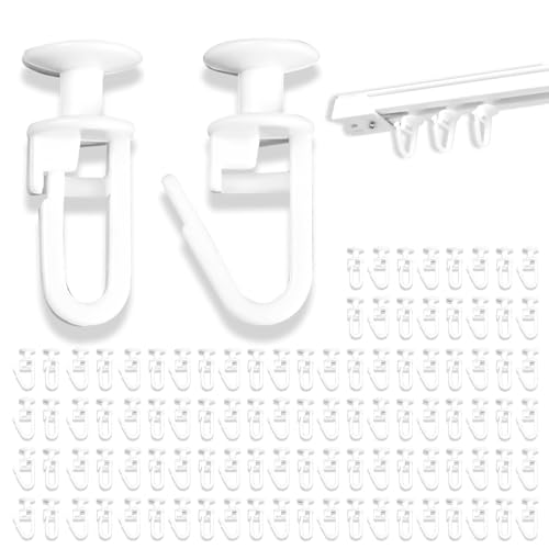 100 Stück 10mm Gardinenhaken Für Schienen, Universal Gardinengleiter Zum Einhängen, Kunststoff Vorhang Haken für Schiene, Gardinen Gleiter Zubehör für Duschvorhänge Fenstervorhänge Türvorhänge Caravan 100 Stück 10mm Gardinenhaken Für Schienen, Universal Gardinengleiter Zum Einhängen, Kunststoff Vorhang Haken für Schiene, Gardinen Gleiter Zubehör für Duschvorhänge Fenstervorhänge Türvorhänge Caravan von Qaum